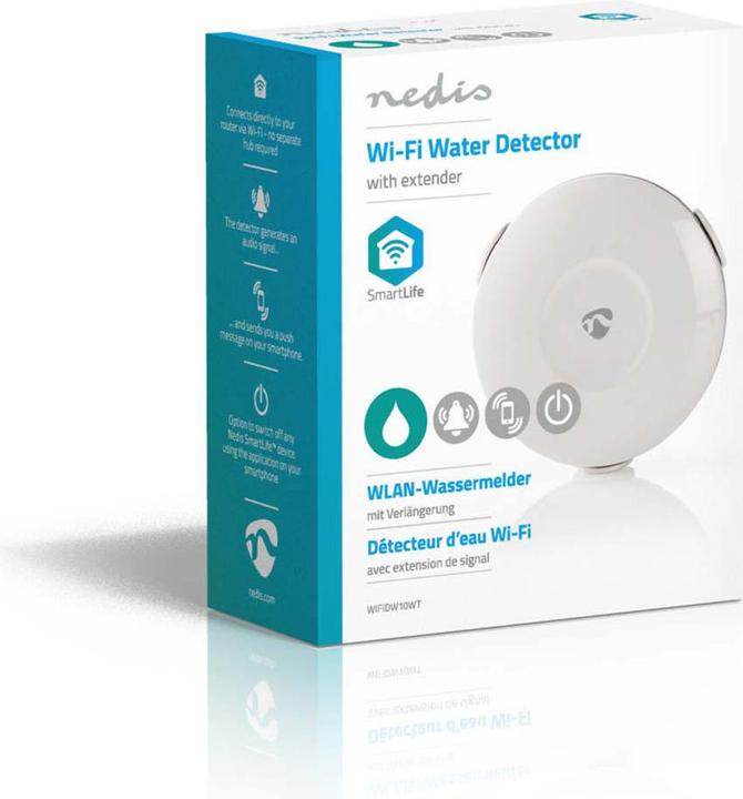 Image du produit Nedis WIFIDW10WT Détecteur d'eau Système de détection & d'alarme Avec fil & sans fil