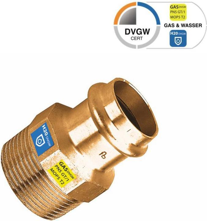 Produktbild Sanpro Pressfitting Übergang Aussengewinde Übergangsnippel, Grösse V 28, Gewinde 1" (Pressverbindung)