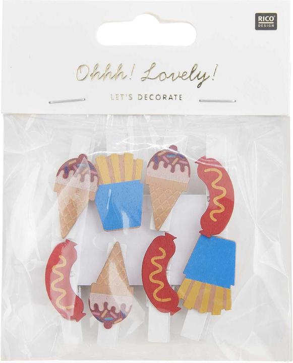 Produktbild Rico Design Dekoklammer Snacks 8 Stück