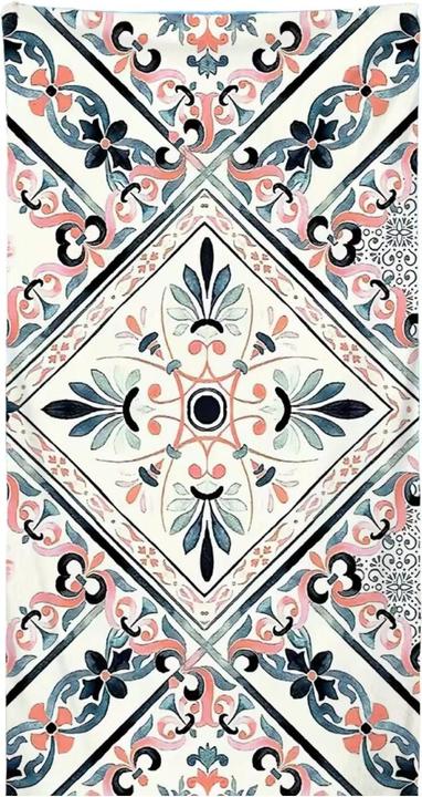 Actual product image Hermex Beach towel mediterranean tile bath towel beach sheet beach towel towel (80 x 160 cm)