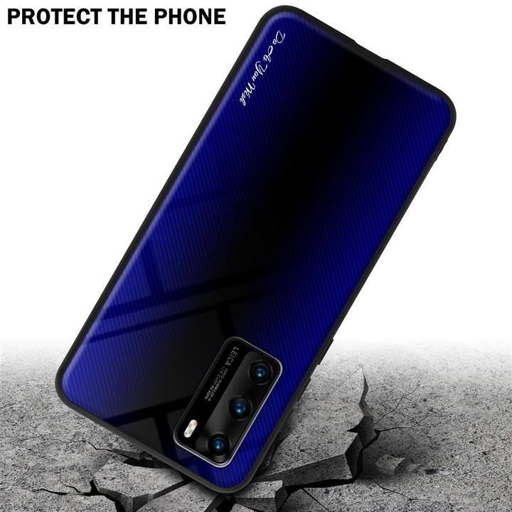 Actual product image Cadorabo TPU Striped Glass Cover (Huawei P40)