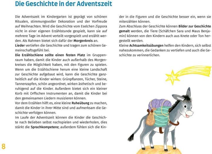 Immagine prodotto Eselchen Zippora auf dem Weg nach Bethlehem. Eine Weihnachtsgeschichte für die Erzählschiene (Tedesco, Martina Helms-Pöschko, 2024)