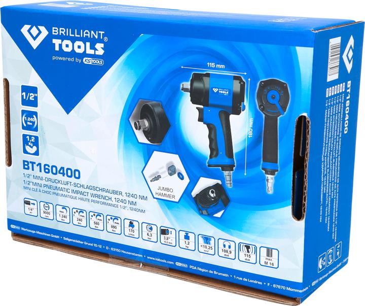 Produktbild Brilliant Tools 1/2 Mini-Druckluft-Schlagschrauber BT160400