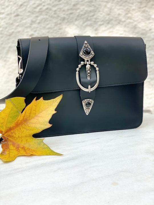 Image du produit Only-Bags.Store Sac bohème, sac bandoulière en cuir, sac à main en cuir noir, en cuir pleine fleur