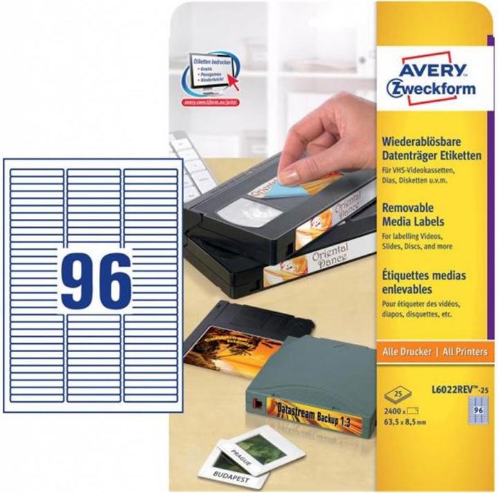 Produktbild Avery Etiketten A4, 63,5 x 8,5 mm