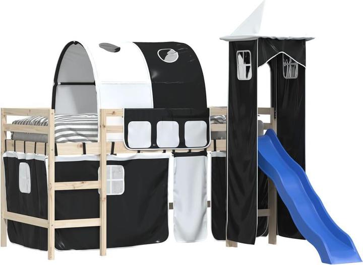 Produktbild VidaXL Vorhänge für Hochbett mit Tunnel und Turm Weiss und