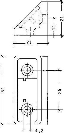 Produktbild EBB Schrankverbinder Universal, 21 x 21 x 44 mm, Kunststoff weiss (100 Stk.)