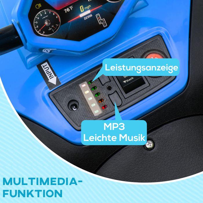 Produktbild Swisshandel24 Elektro Quad für Kinder 12V Kinderquad mit 4-Rad-Federung, MP3, 3-5 Jahre, 5 km/h, blau (12 V)