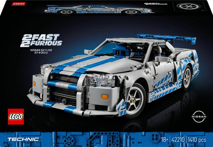 Produktbild LEGO 2 Fast 2 Furious Nissan Skyline GT-R (R34) Flitzer (42210, LEGO Technic)