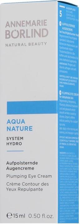 Actual product image Annemarie Börlind AQUANATURE Upholstering eye cream (Crème, 15 ml, Day + Night)