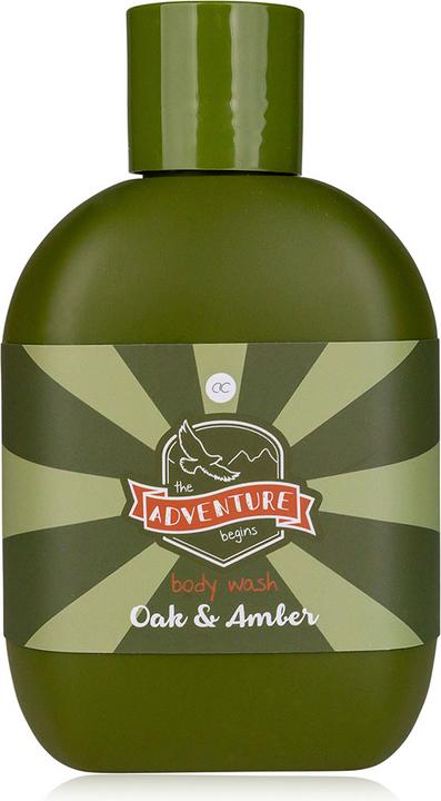 Actual product image Accentra ADVENTURE COLLECTION bath set in gift box, incl. 200ml body wash, 30 x 30cm towel, fragrance: Oak & (Hair care set)