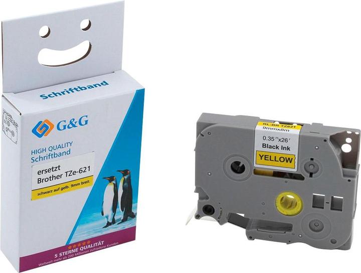 Immagine prodotto Nastro per scrittura 14976 Compatibile con la sostituzione di Brother TZe-621 Colore nastro: (0.90 cm, Giallo)