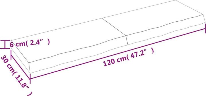 Image du produit VidaXL Oak Nature (120 x 30 x 6 cm)