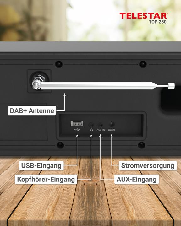 Image du produit Telestar TOP 250 DAB+ Internetradio schwarz (Webradio, DAB+ DAB, VHF, Bluetooth, WiFi)