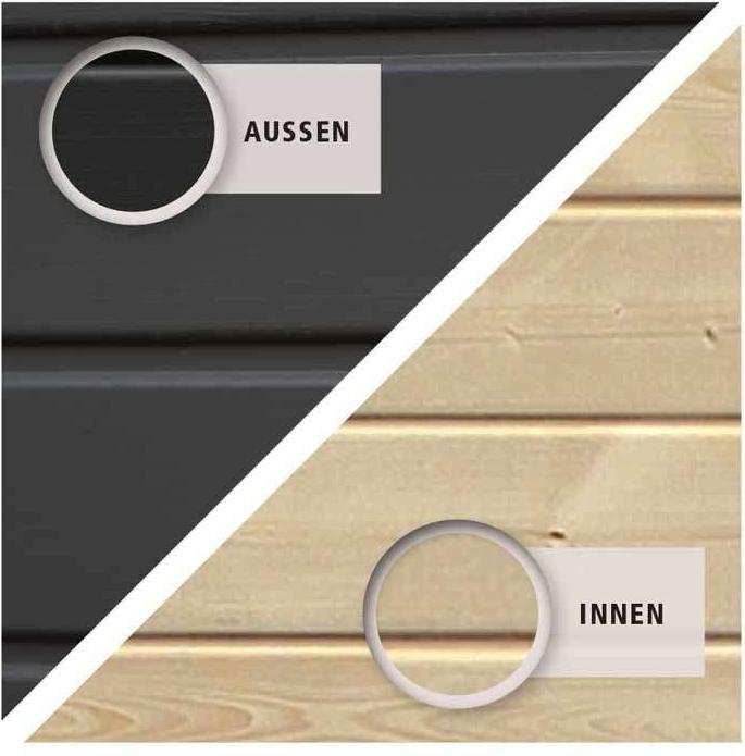 Produktbild Akubi Karibu Stelzenhaus Benjamin Fichte terragrau inkl. Sandkasten und Rutsche 3m grn