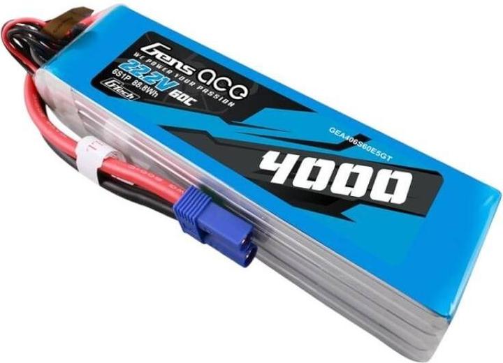 Immagine prodotto Gens Ace G-Tech 4000mAh 22.2V 60C 6S1P Batteria Lipo con spina EC5 (22.20 V, 4000 mAh)