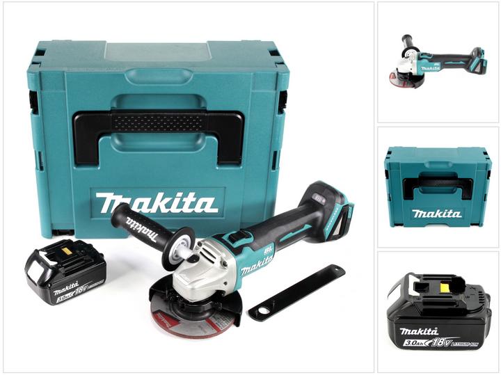 Productafbeelding Makita DGA 504 F1J accu haakse slijper 18V 125mm Brushless + 1x accu 3,0Ah + Makpac - zonder lader (125 mm)