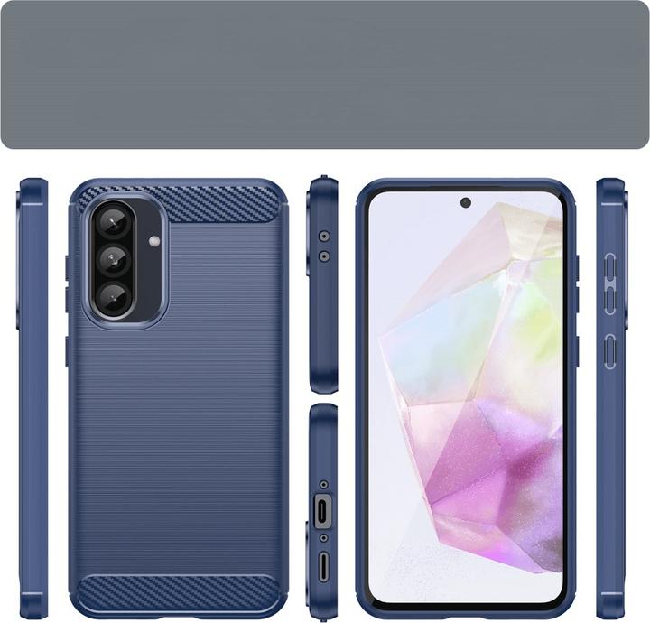 Actual product image Cover-Discount Galaxy A36 / A56 5G - Metall Carbon Look Hülle (Samsung Galaxy A56, Samsung Galaxy A36)