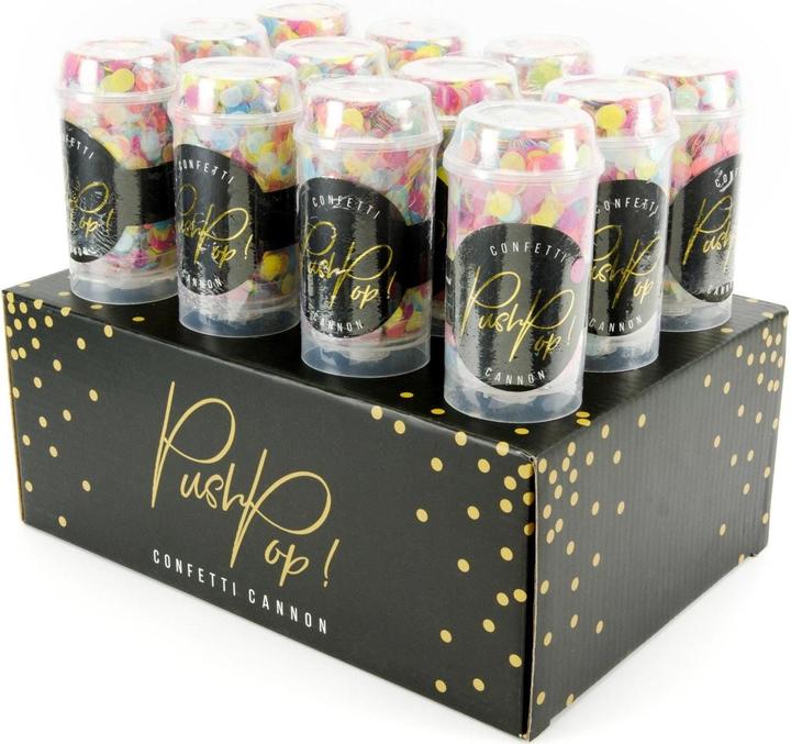Actual product image Partydeco Confetti Cannon Push Pop Ø 8 mm, 1 piece, Multicolor