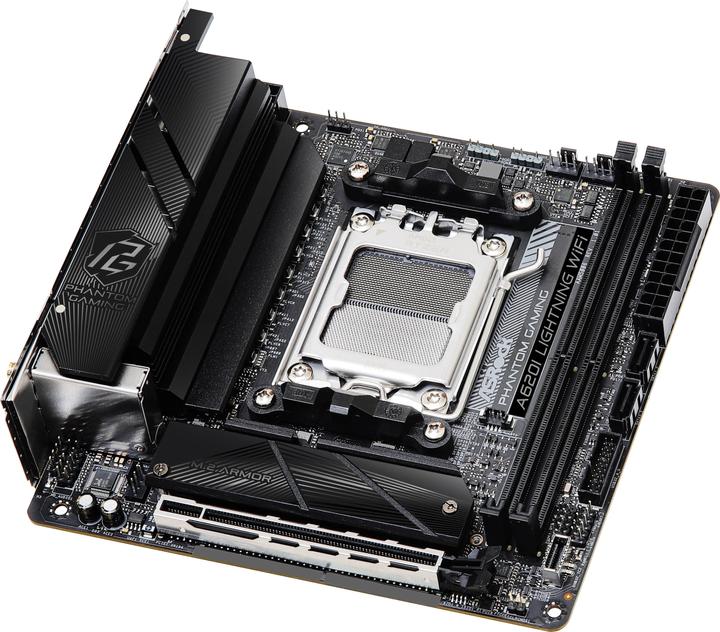 Actual product image AsRock A620I Lightning WiFi AM5 mITX HDMI DDR5 retail (AM5, AMD A620, Mini-ITX)