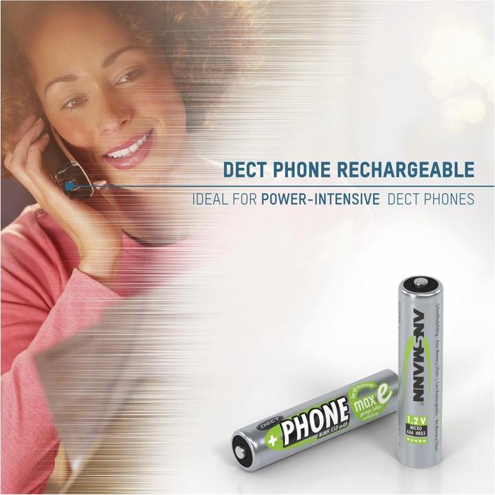 Actual product image Ansmann Micro (AAA) battery NiMH DECT max (2 pcs., AAA, 550 mAh)