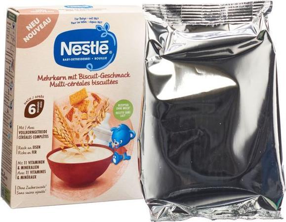 Actual product image Nestlé Baby cereal porridge multigrain with biscuit flavour (220 g)