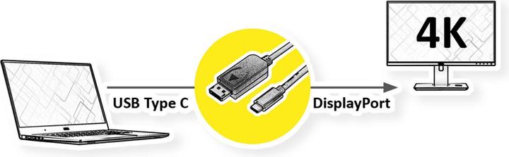 Immagine prodotto Value USB Typ C — DisplayPort (USB-C, 100 cm)