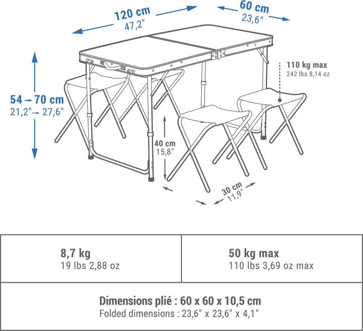 Actual product image Quechua Camping Table