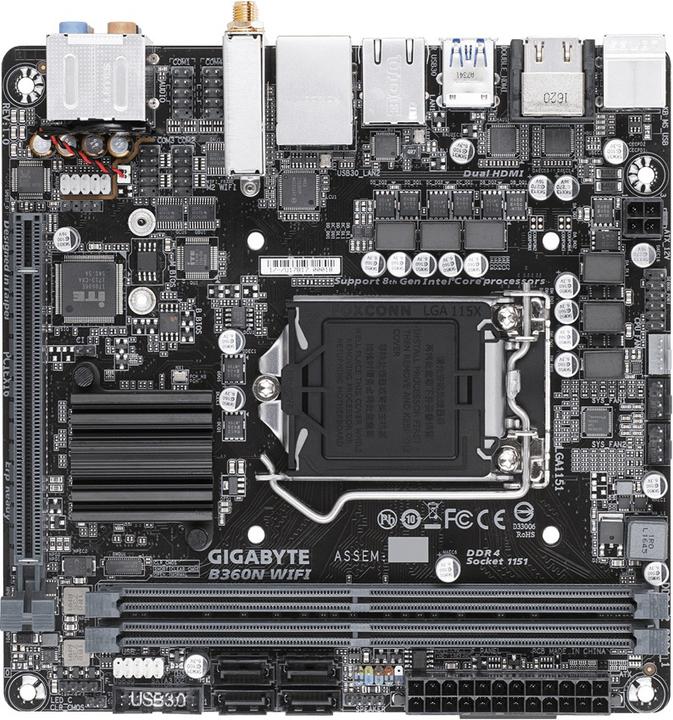 Produktbild Gigabyte B360N WIFI (LGA 1151, Intel B360 Express, Mini-ITX)