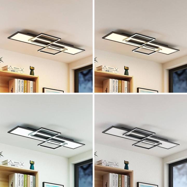 Immagine prodotto Lucande Lampada da soffitto Narumi LED CCT, 110 cm, nero (2100 lm)