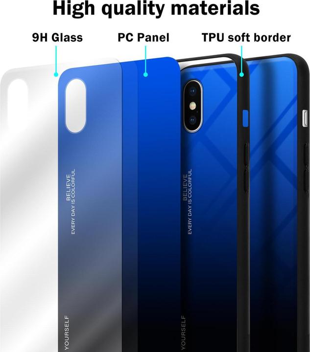 Actual product image Cadorabo TPU 2 colors glass cover (Apple iPhone XS Max)