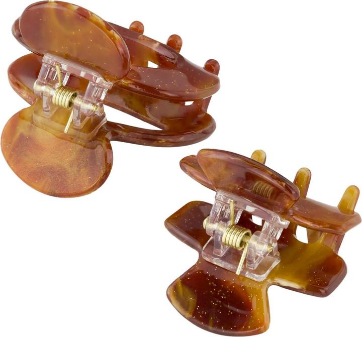 Produktbild Trisa Hair - Marbled hair clips, brown gold (2 Stk.)