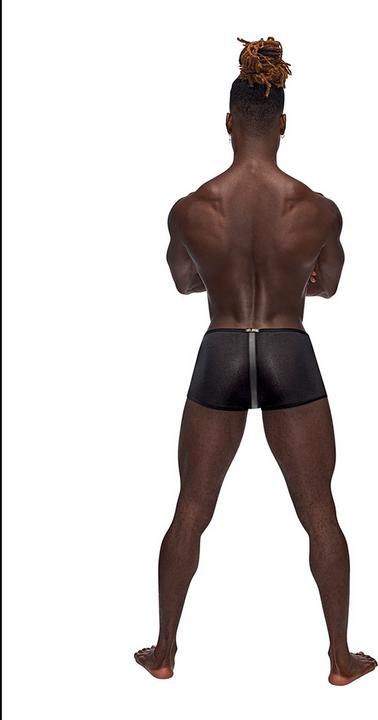 Actual product image Male Power Landing Strip Mini Short - Black - L (L)