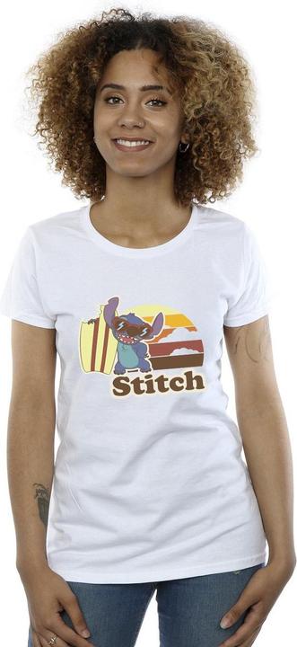Actual product image Disney Womens/Ladies Lilo And Stitch Bitten Surfboard Cotton T-Shirt (XL)