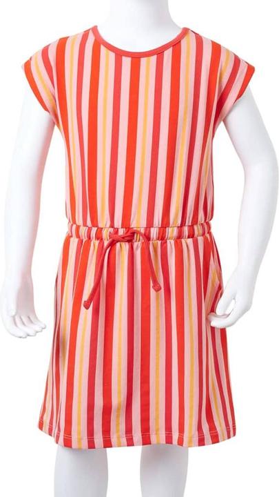 Actual product image VidaXL Children's dress with drawstring Pink and red 128,Material: 95 (128)