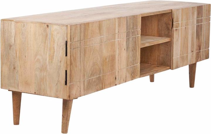 Produktbild Bhp Lowboard Mangoholz MDF 2 Türen 2 Ablagen natur (140 x 40 x 50 cm)
