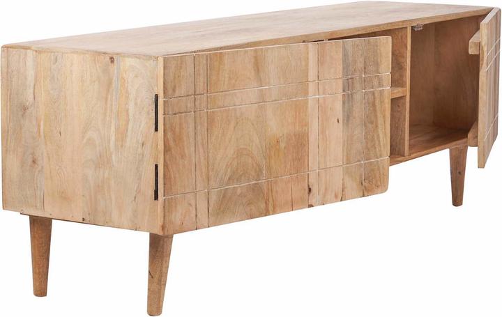 Produktbild Bhp Lowboard Mangoholz MDF 2 Türen 2 Ablagen natur (140 x 40 x 50 cm)