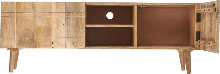 Produktbild Bhp Lowboard Mangoholz MDF 2 Türen 2 Ablagen natur (140 x 40 x 50 cm)