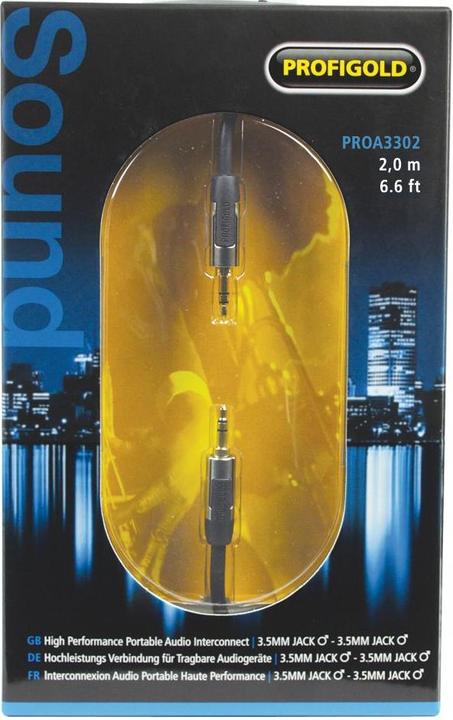 Image du produit Profigold Câble audio portable SKY 3.5mm (2 m, Jack 3,5 mm (AUX))