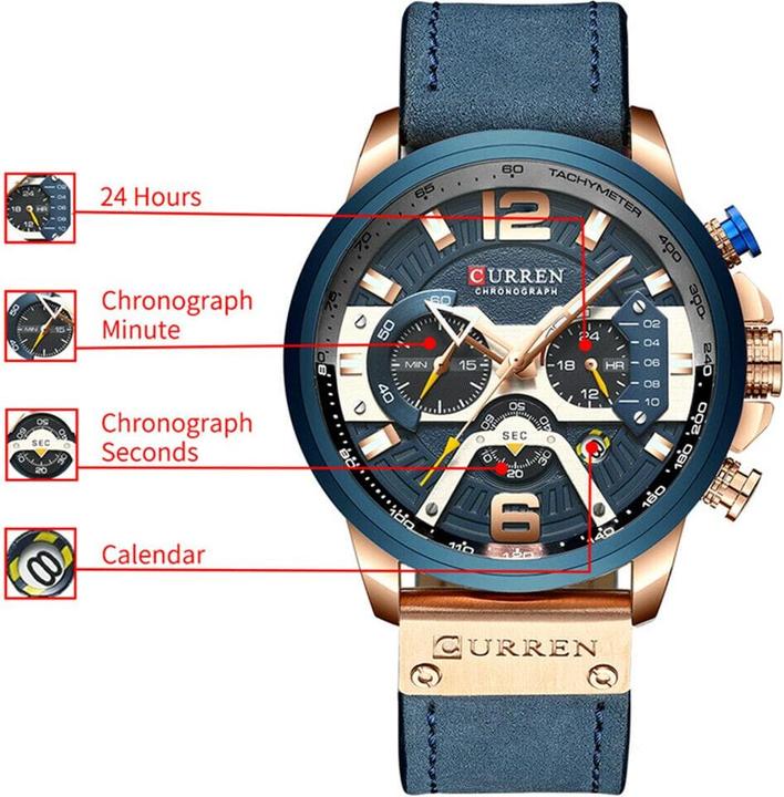 Actual product image Curren Mens Wristwatch (Chronograph, 48 mm)