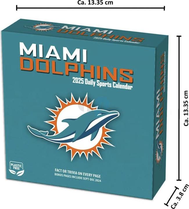 Produktbild NFL - Miami Dolphins - Boxkalender 2025 (Spanisch, Italienisch, Englisch, Deutsch, Französisch)