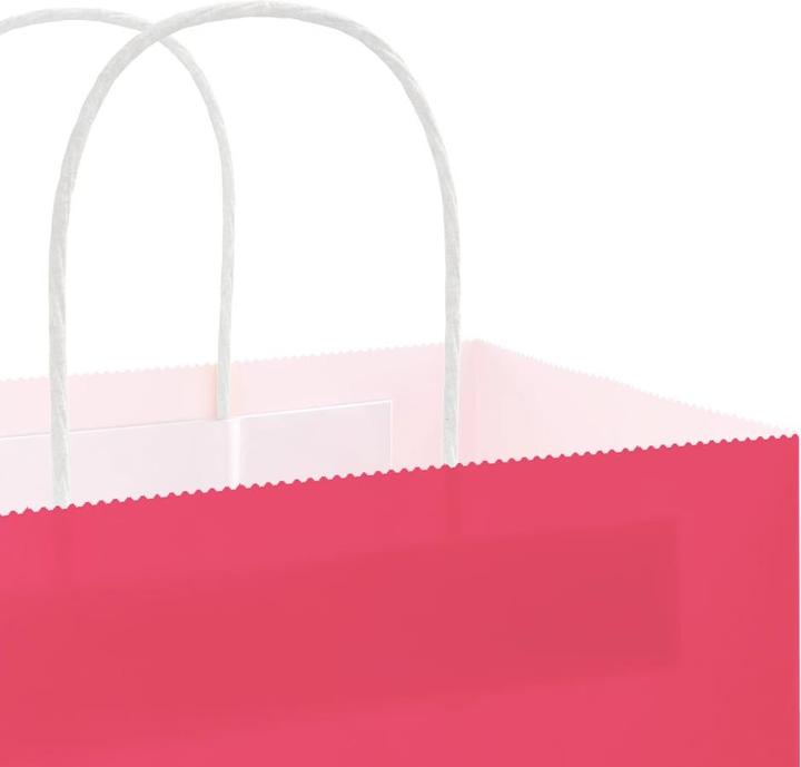 Actual product image VidaXL Kraft paper bags 50 pcs. with handle Pink 21x11x36 cm Paper bag (Gift bag, 50 x)