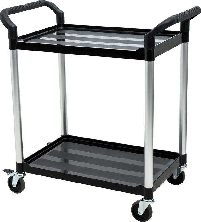 Image du produit Stier Chariot de service avec 2 étagères, 750 mm de longueur x 460 mm de largeur x 825 mm de hauteur
