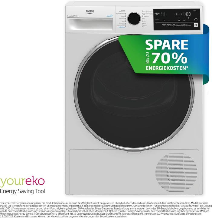 Actual product image Beko B3T42240S (8 kg, Right)