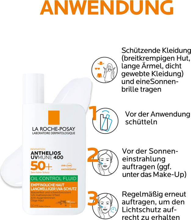 Actual product image La Roche Posay Anthelios UV Mune Oil Control Fluid (Sun cream face, SPF 50+, 50 ml, 49 g)