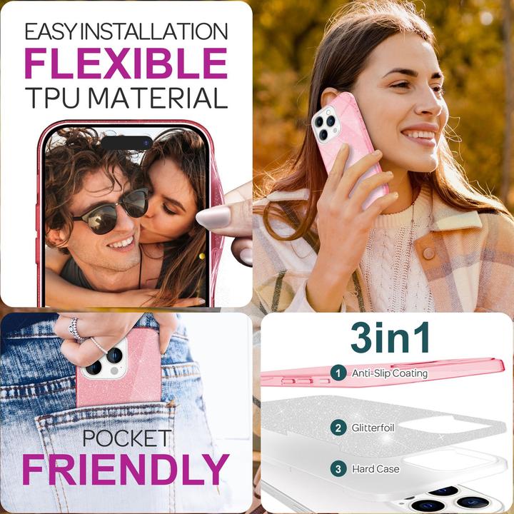 Produktbild Nalia Glitzer Hybrid Hülle (Apple iPhone 16 Pro Max)
