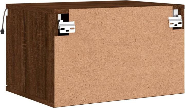 Produktbild VidaXL Wand-Nachttisch mit LED-Leuchten Braun Eichen-Optik,Farbe (50 x 36 x 30 cm)
