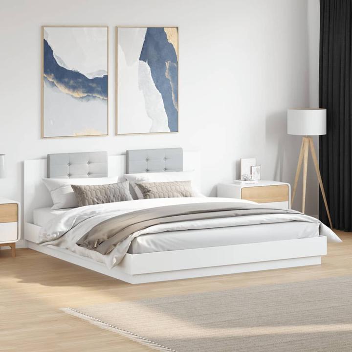 Produktbild VidaXL Bettgestell mit Kopfteil und LED-Leuchten (160 x 200 cm)