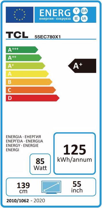 Energie-Label TCL 55EC780 (55", LCD, 4K)