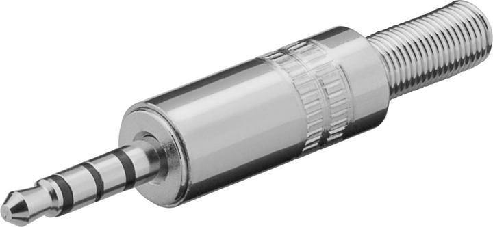 Immagine prodotto Goobay Spina jack, 3,5 mm, 4 poli, versione in metallo con protezione antipiega, montaggio a saldare